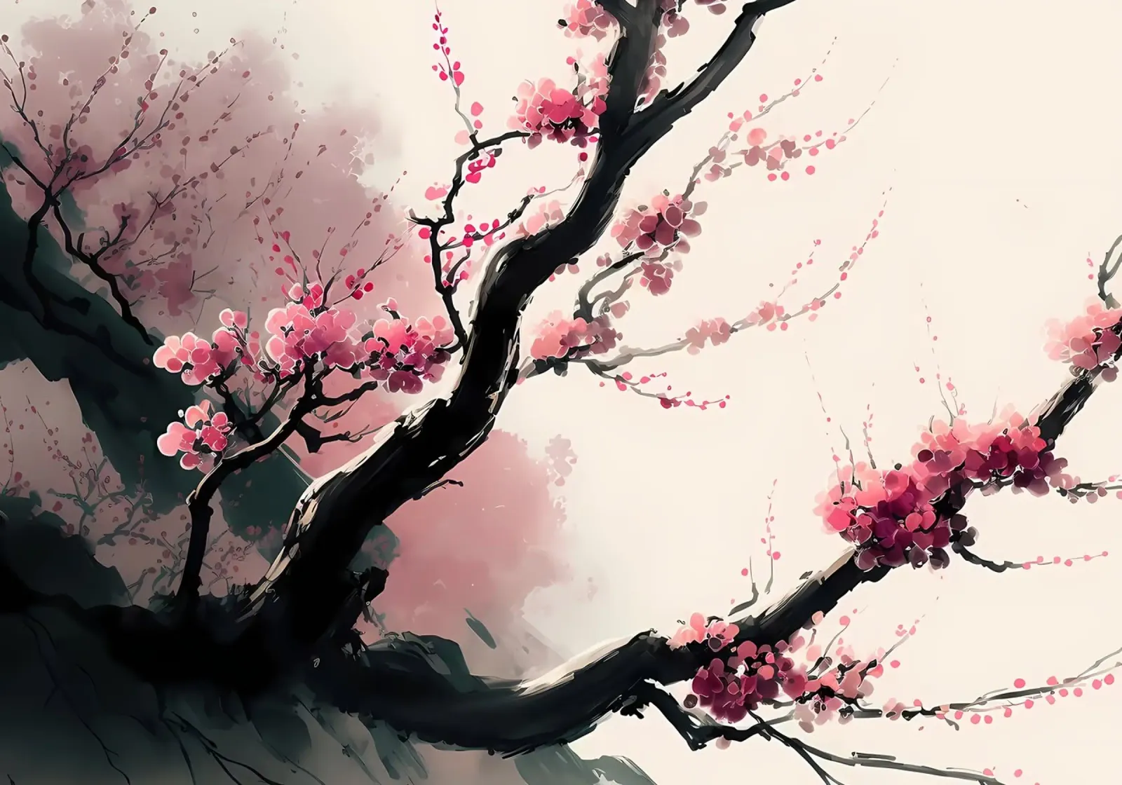 japanse kersenbloesems hahnemühle van Rebecca Clark Wyrick