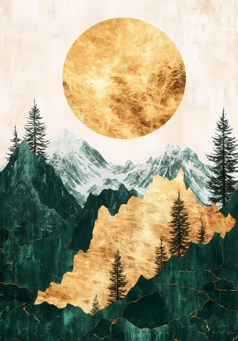 Gold Smaragdgebirge Poster von Albert S Jacob