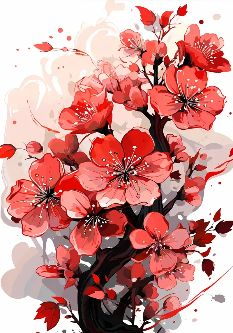 Fiore rosso tela da Rebecca Clark Wyrick