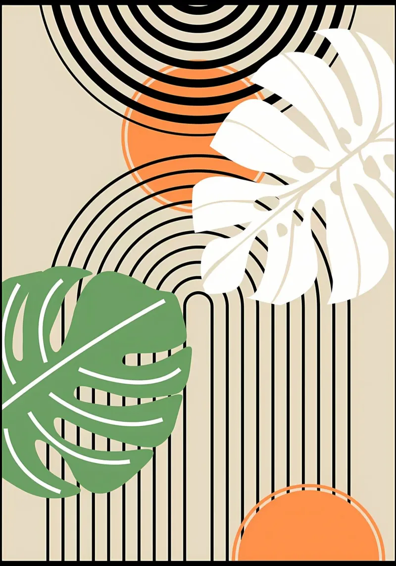 Tropische abstracte kunstdruk canvas van James M Coyle