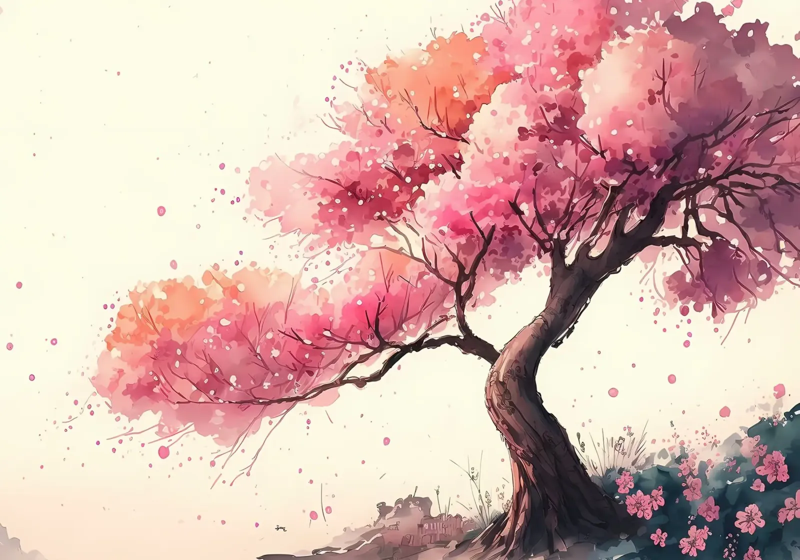 ciliegio in fiore in Giappone pellicola backlit da Rebecca Clark Wyrick