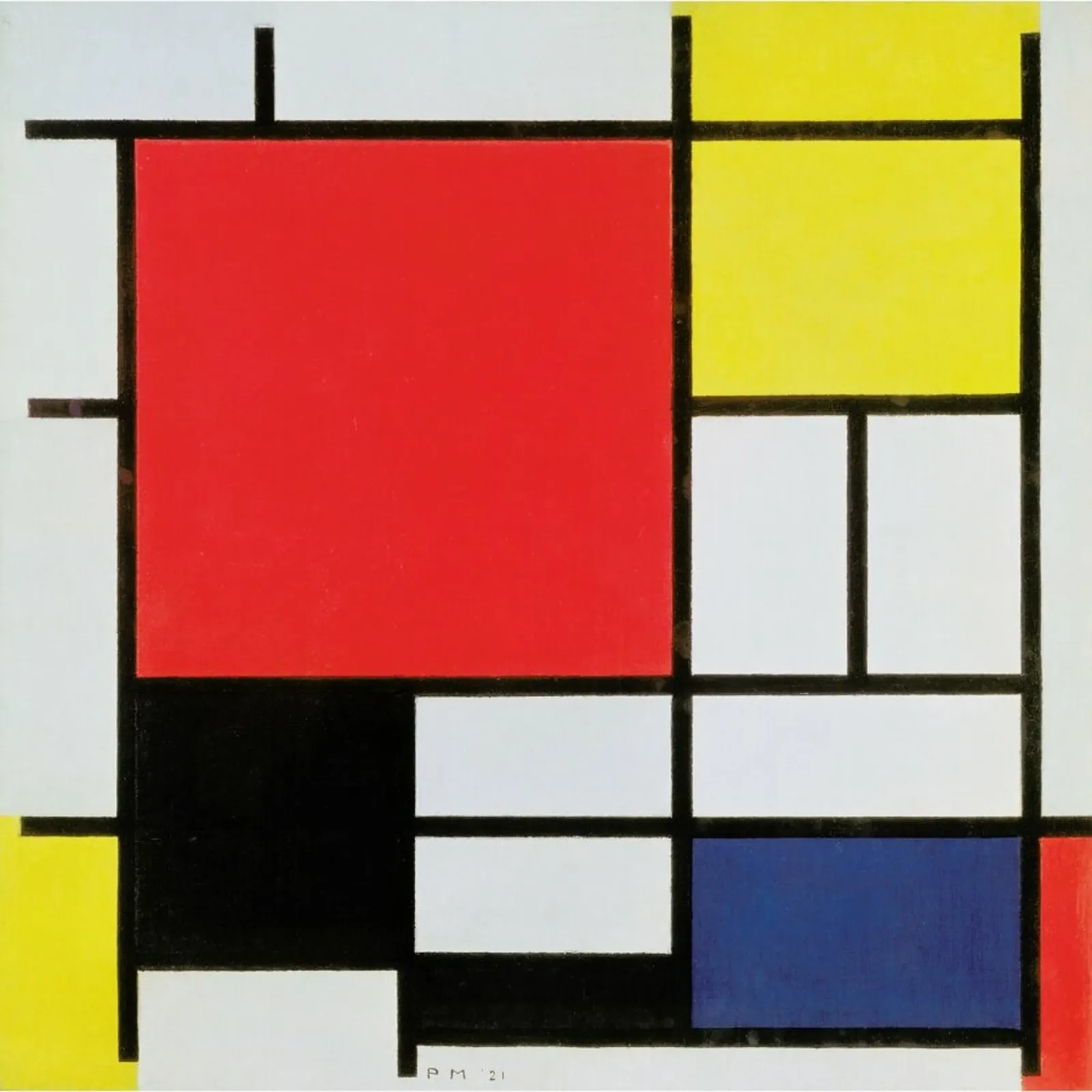Mondrian - Composition with Red, Yellow, Blue and Black forex plate by ARTOTHEK