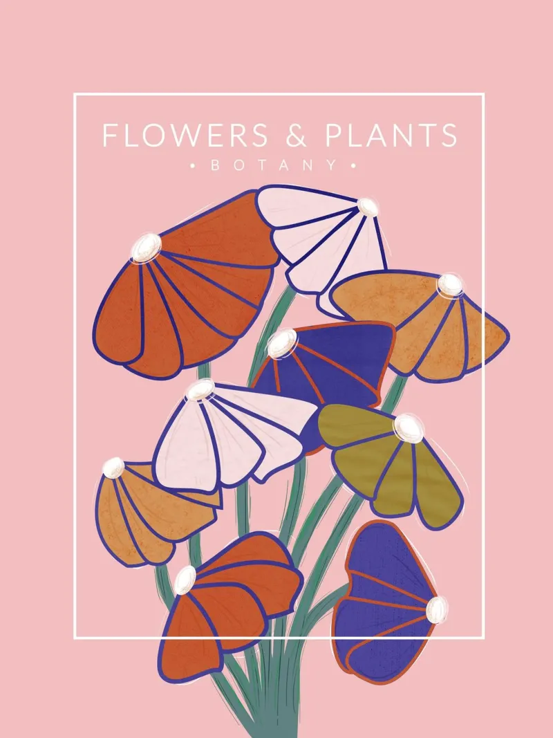 Fiori botanici colorati - Stampa floreale moderna poster da showmemars