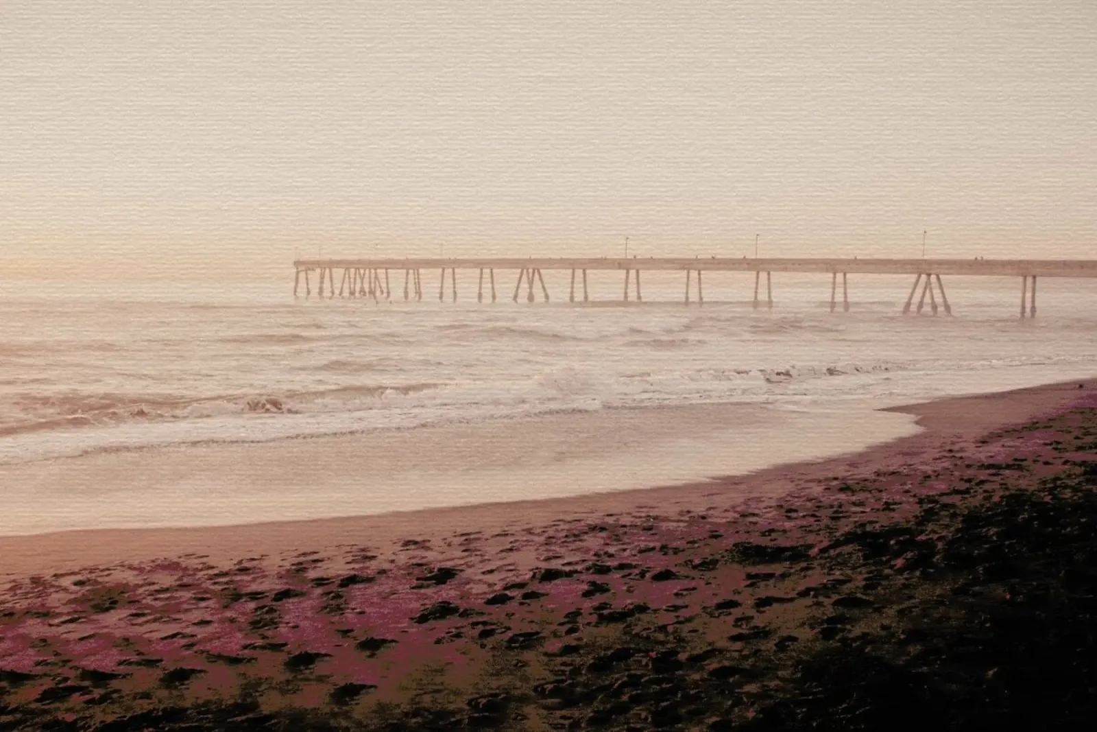 California Halfmoon Bay poster con telaio in plastica da Monika Strigel