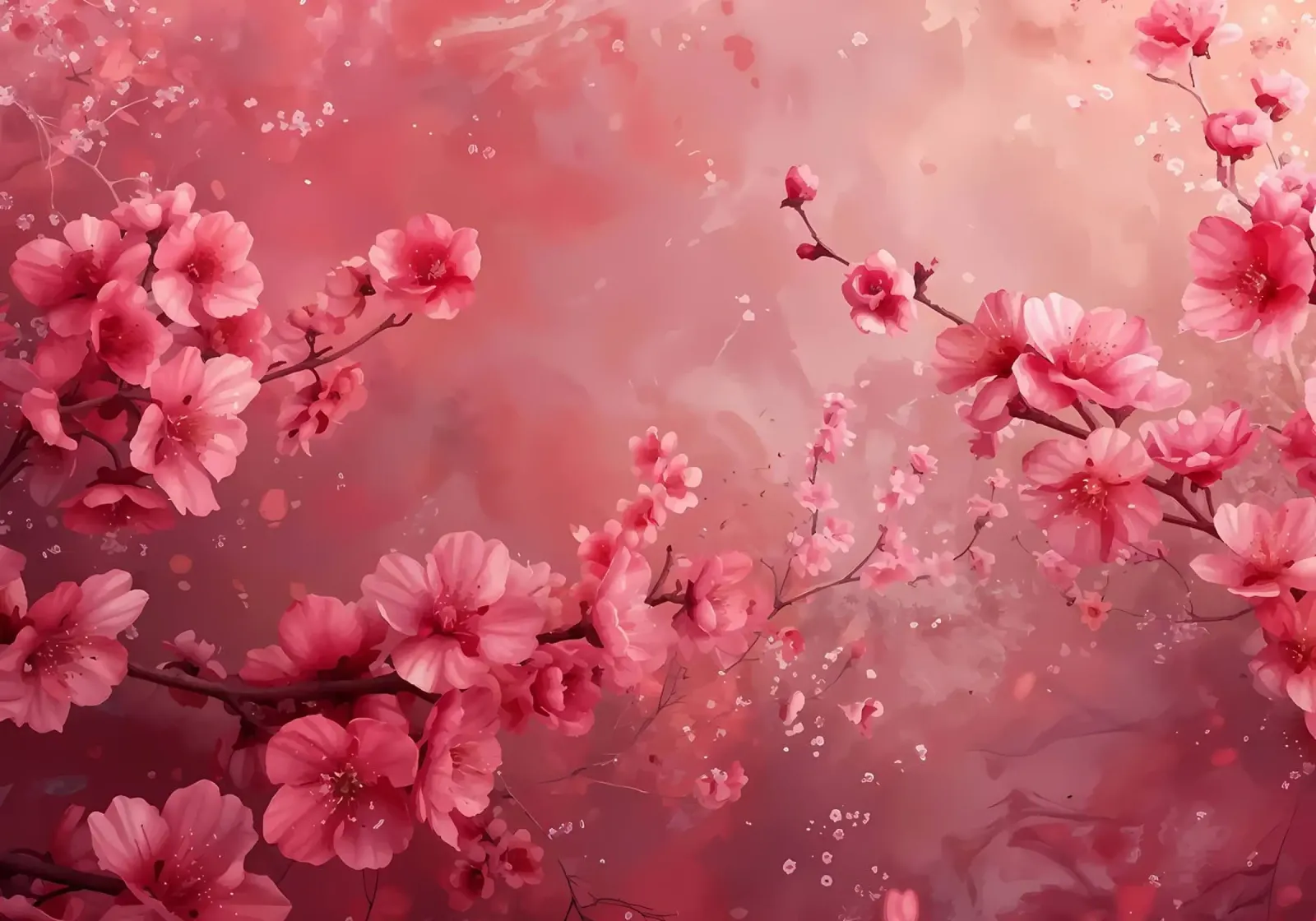 Cherry Blossom Flower alu-dibond by Rebecca Clark Wyrick
