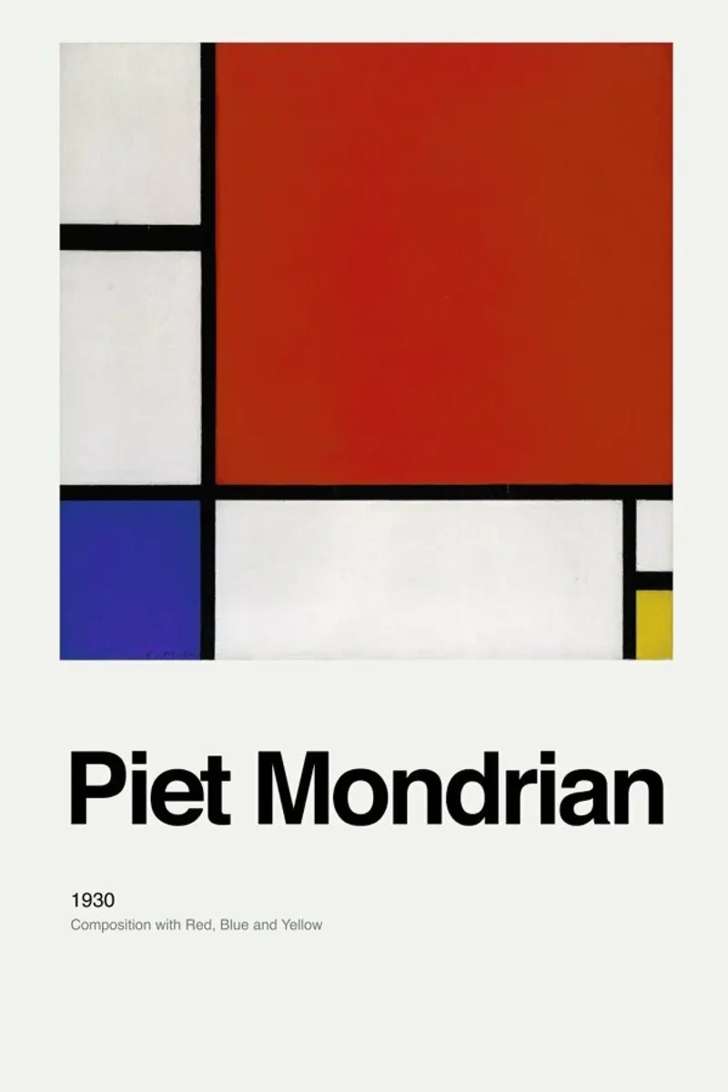 Mondrian - Composition with Red, Blue and Yellow pellicola backlit da ARTOTHEK