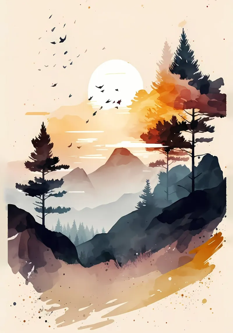 Poster di montagna semplice pellicola backlit da Albert S Jacob