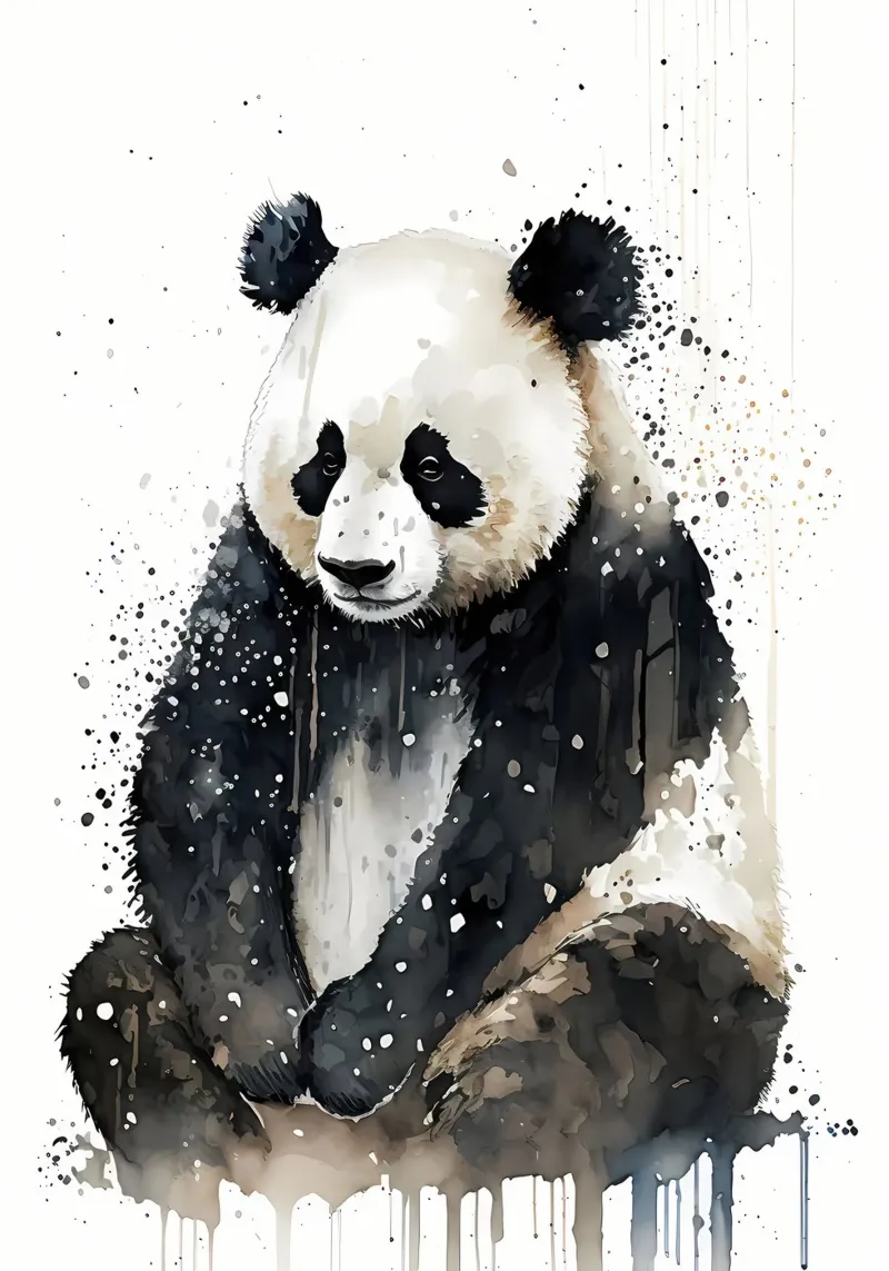 Panda Watercolor pellicola backlit da James M Coyle