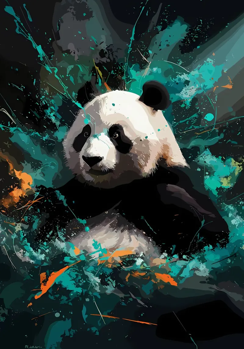 Panda Splash pellicola backlit da James M Coyle