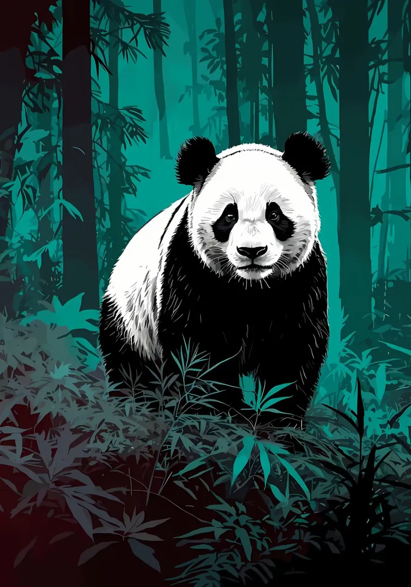 Foresta di panda pellicola backlit da James M Coyle