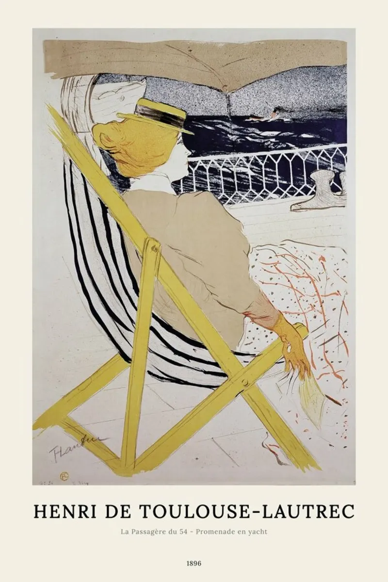 Henri de Toulouse-Lautrec - La Passagère du 54 poster con telaio in alluminio da ARTOTHEK