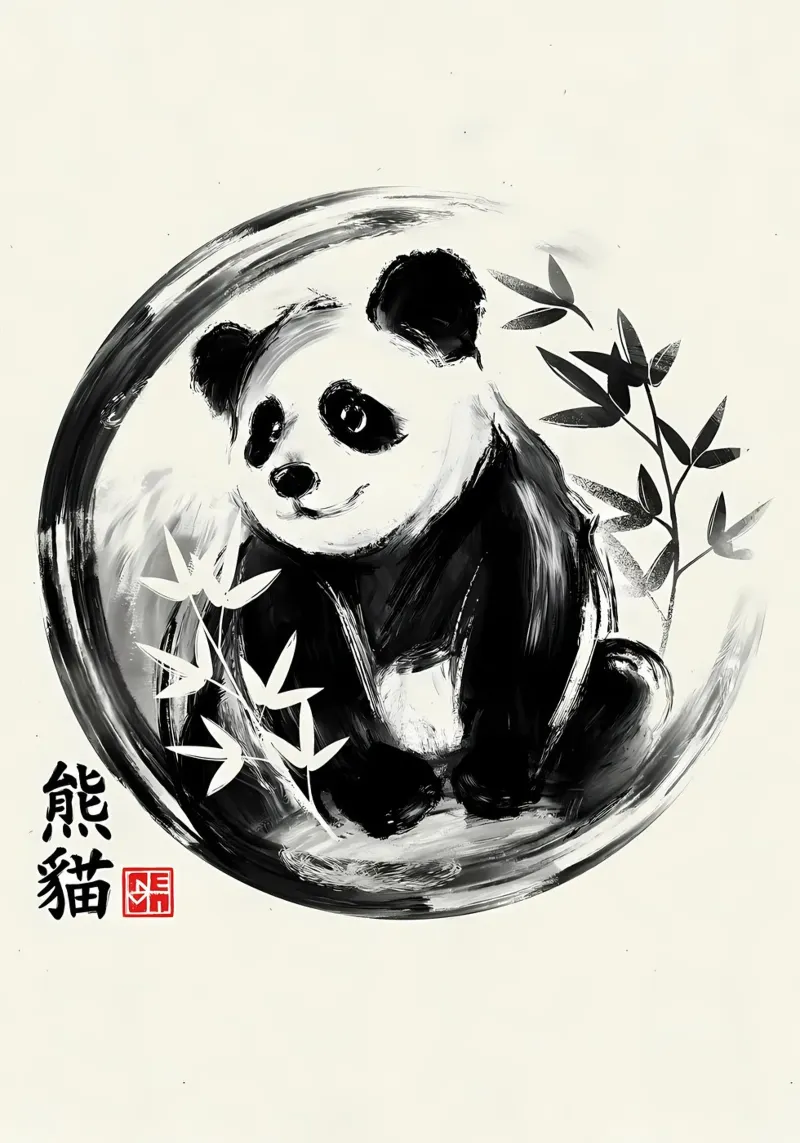 Panda sumie pellicola backlit da James M Coyle