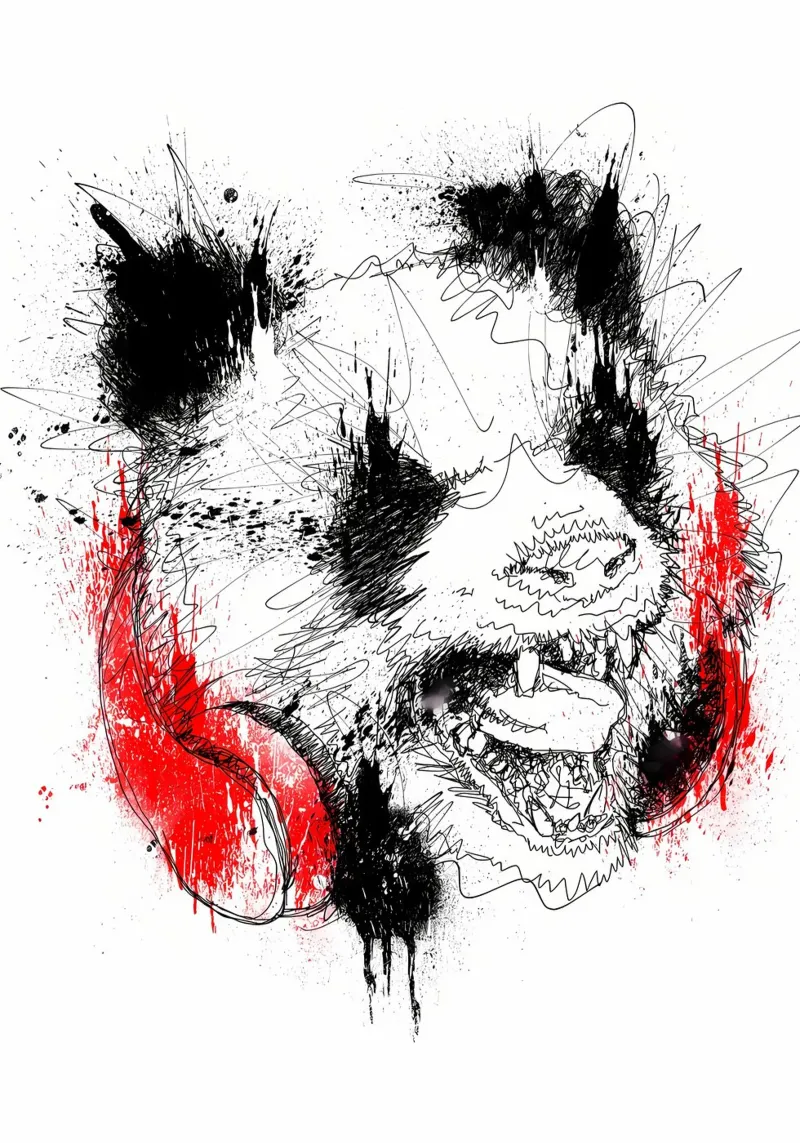 Panda Roar Graffio pellicola backlit da James M Coyle