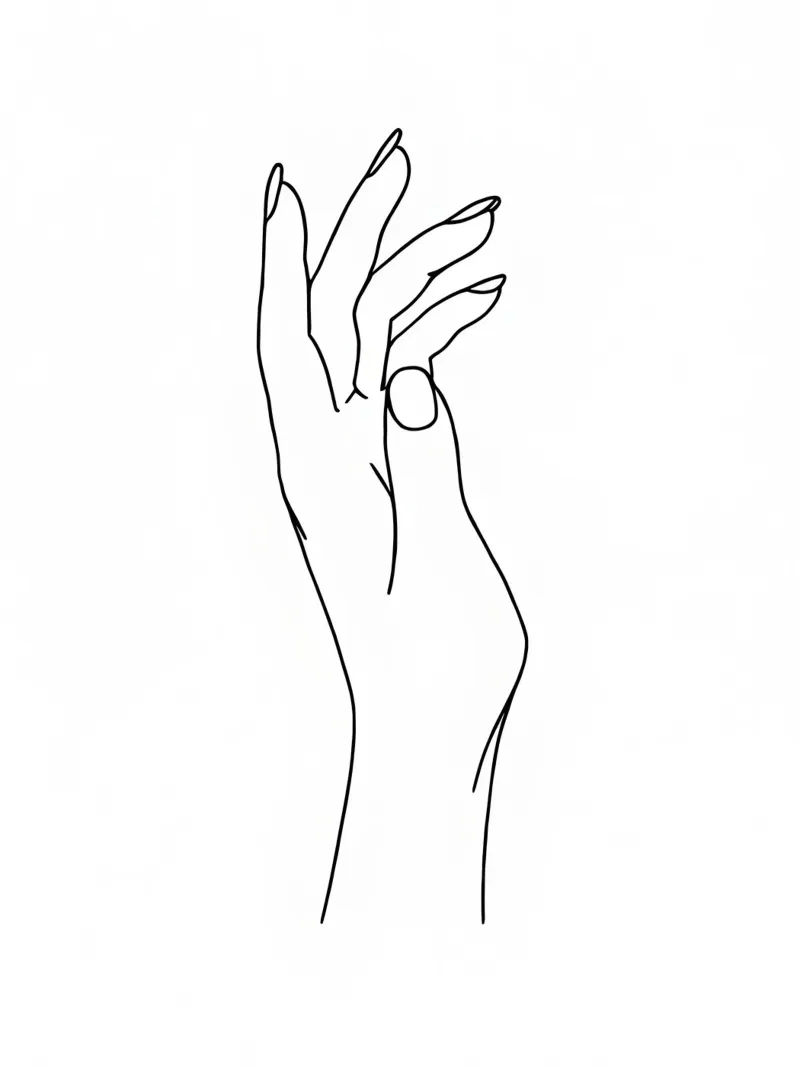 Hand Minimalist Line Art hahnemühle by Viv Line Art