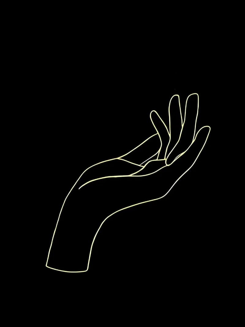 Hand Gesture Minimalist Line Art hahnemühle by Viv Line Art