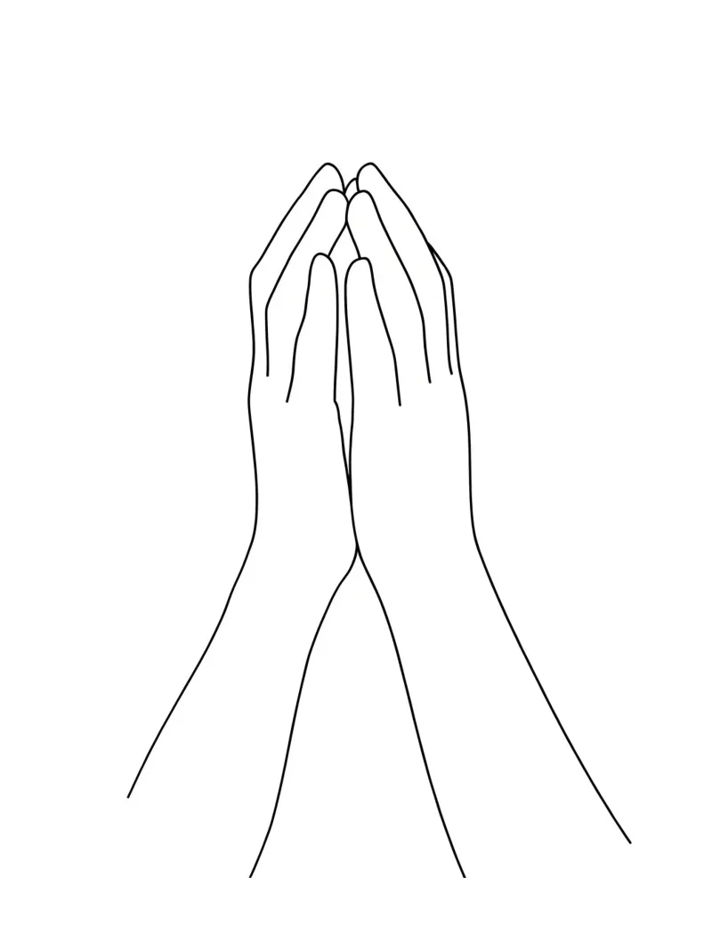 Hand Gesture Minimalist Line Art canvas by Viv Line Art