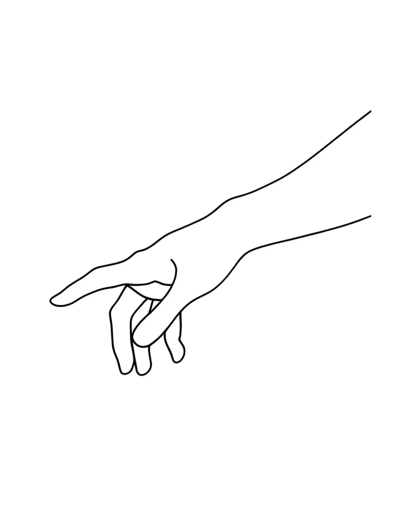 Manos juntas 1 Minimalista Line Art metacrilato de Viv Line Art