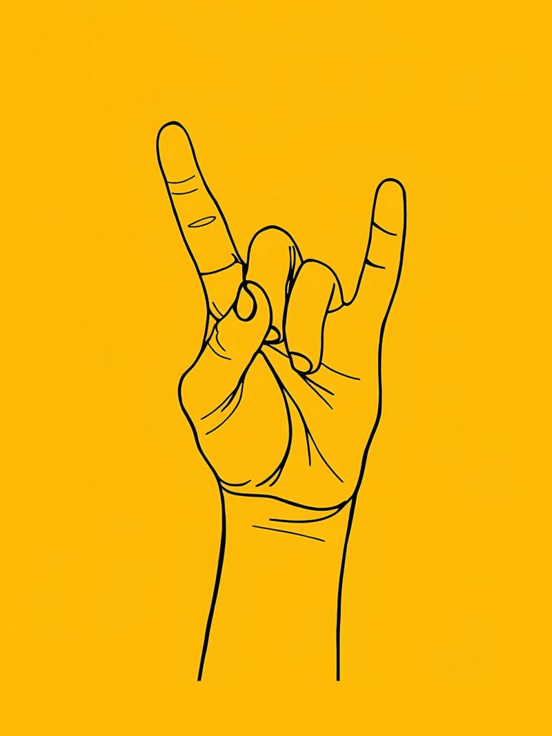 Rock-On Minimalist Line Art Poster von Viv Line Art