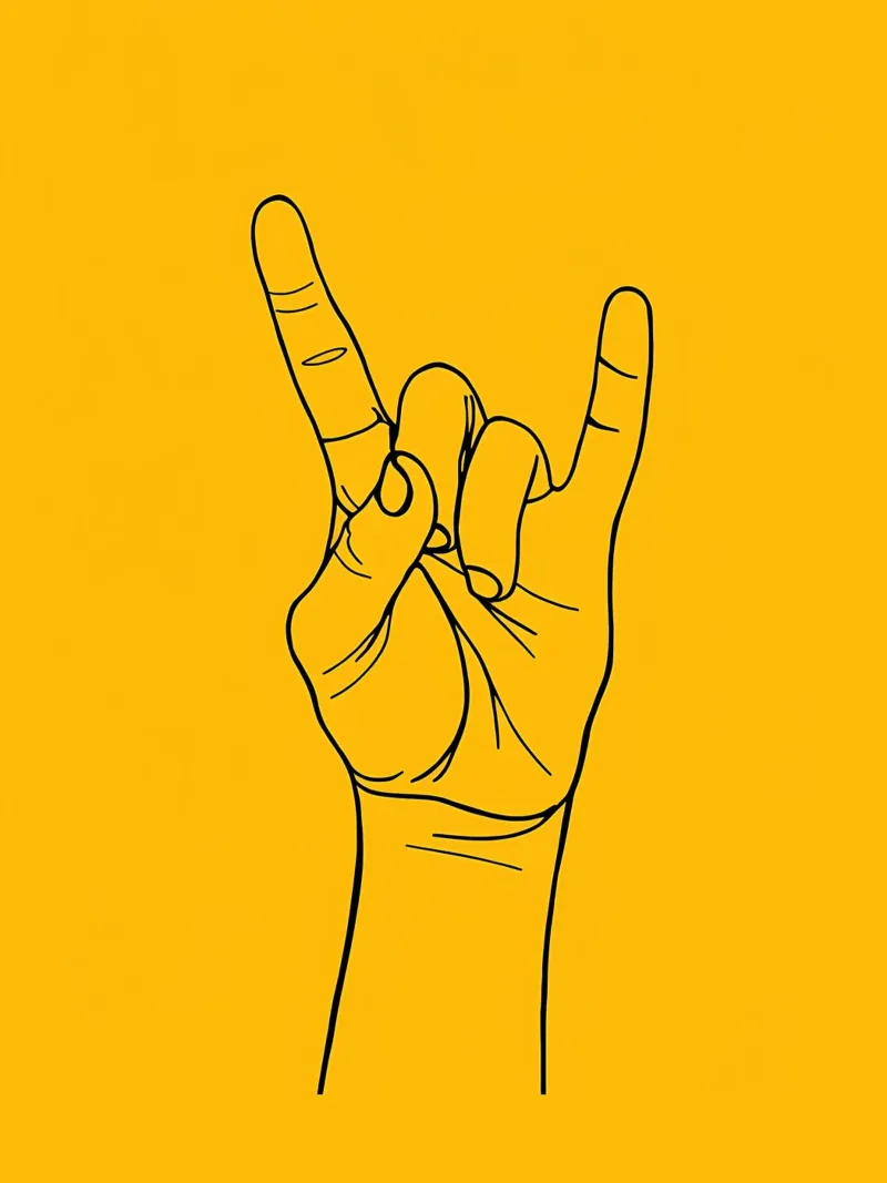 Rock-On Minimalist Line Art hahnemühle by Viv Line Art