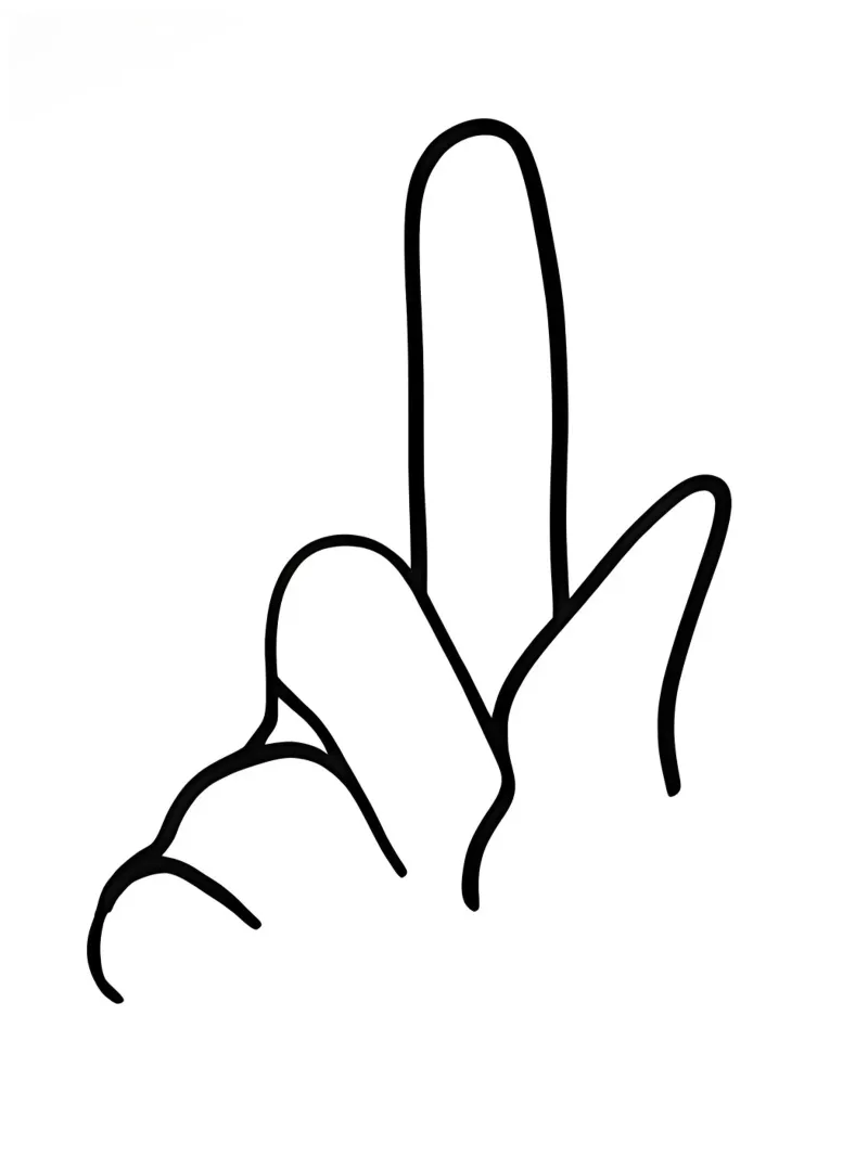 Hand Gesture Minimalist Line Art canvas with Floater frame by Viv Line Art