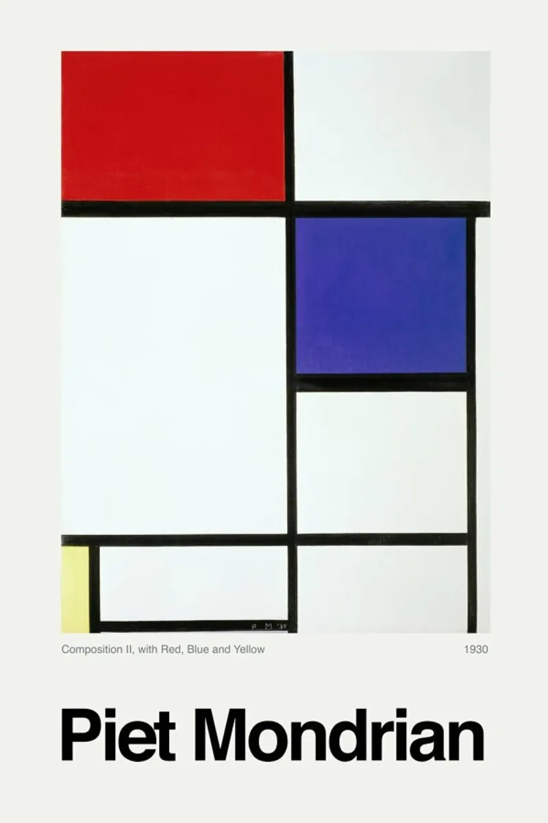 Mondrian - Composition II, with Red, Blue and Yellow pellicola backlit da ARTOTHEK
