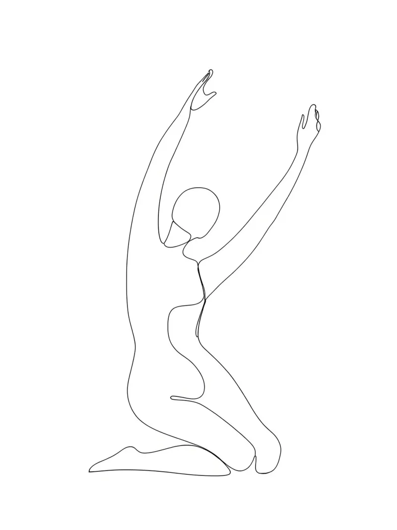 Linea d'arte minimalista del corpo della donna pellicola backlit da Viv Line Art
