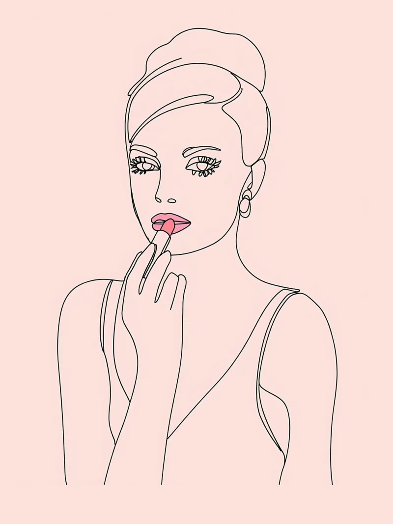 Donna Line Art minimalista pellicola backlit da Viv Line Art
