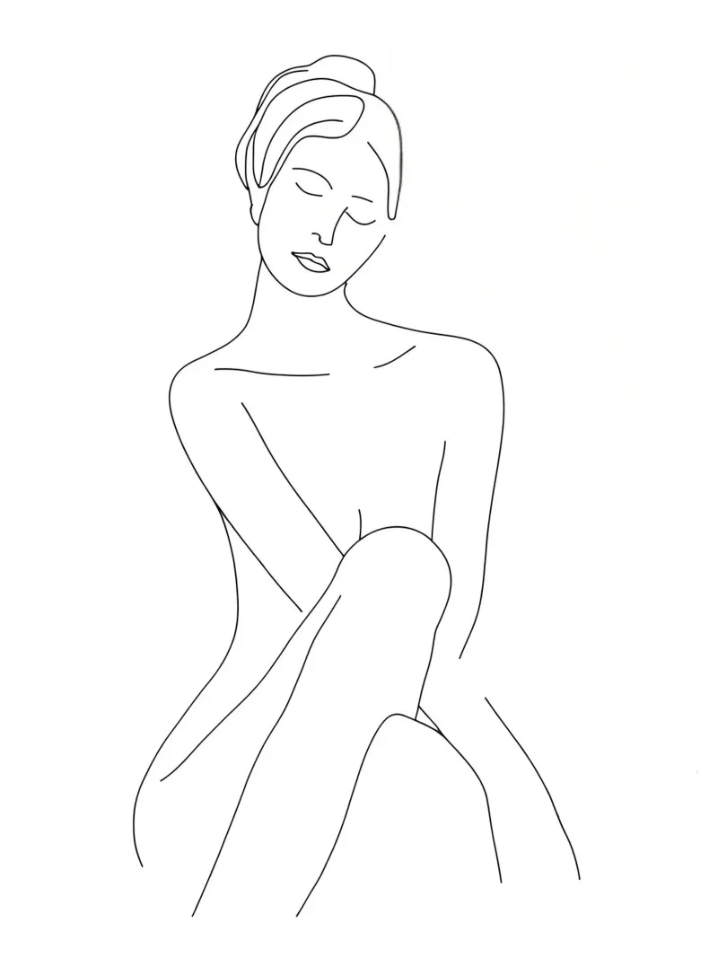Frau Körper Minimalist Line Art Poster von Viv Line Art