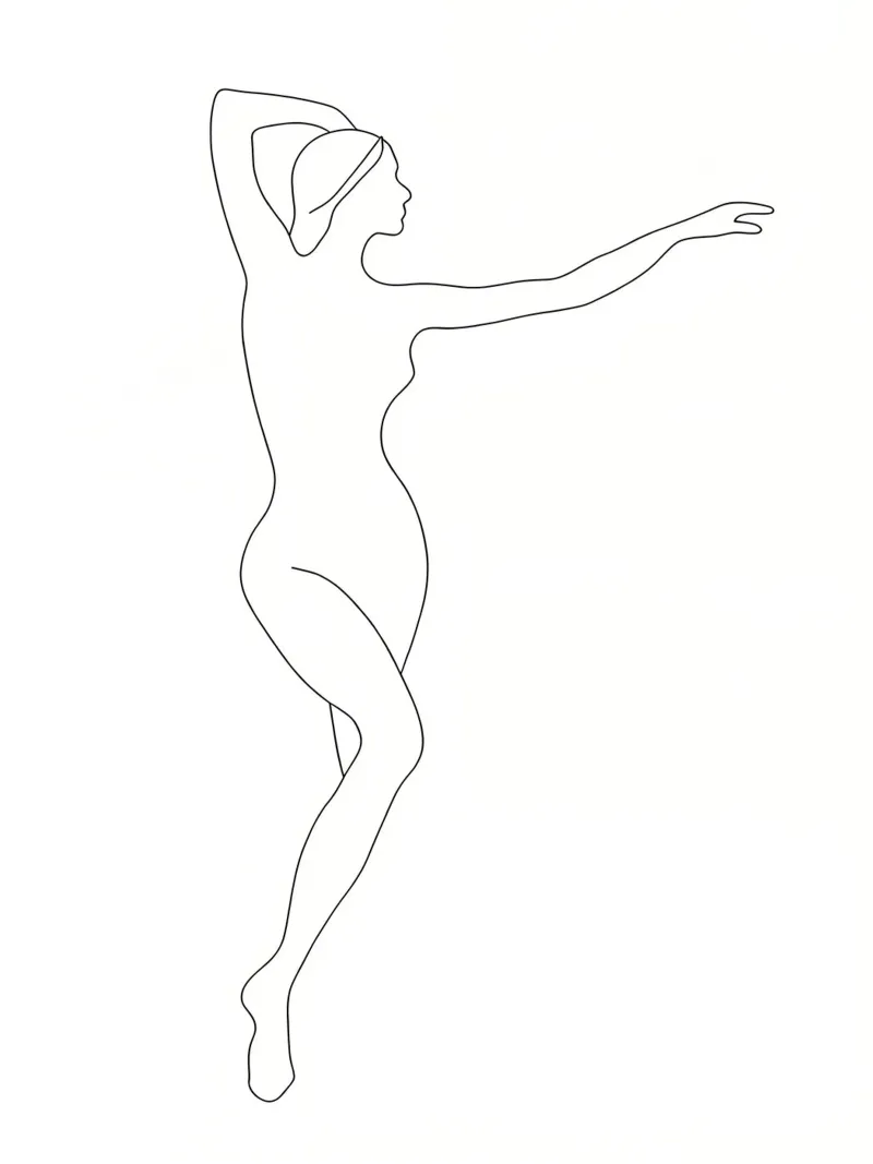 Frau Körper Minimalist Line Art Poster von Viv Line Art