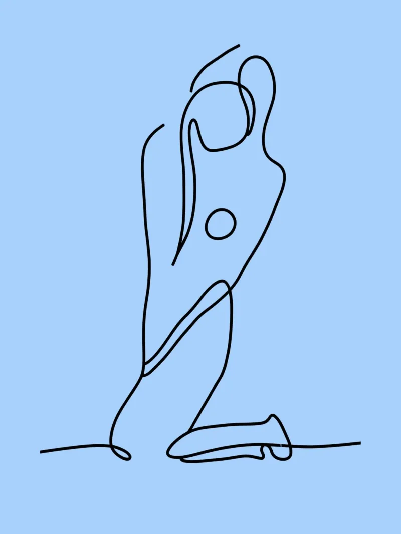 Donna Line Art minimalista carta hahnemühle da Viv Line Art