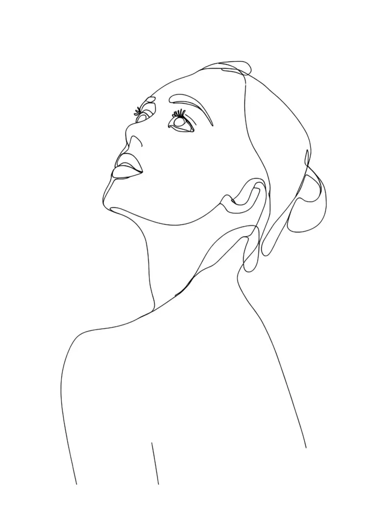 Woman Face Minimalist Line Art hahnemühle by Viv Line Art