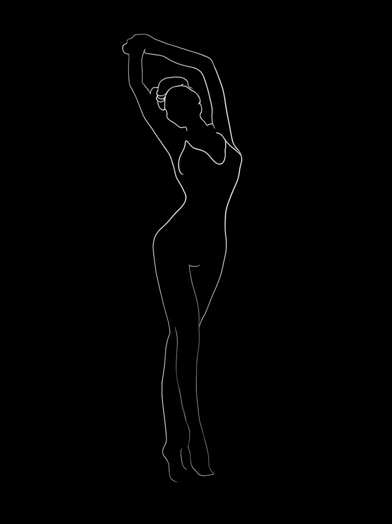 Frau Körper Minimalist Line Art Poster von Viv Line Art