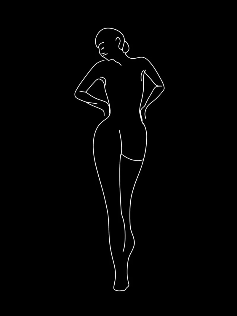 Frau Körper Minimalist Line Art Poster von Viv Line Art