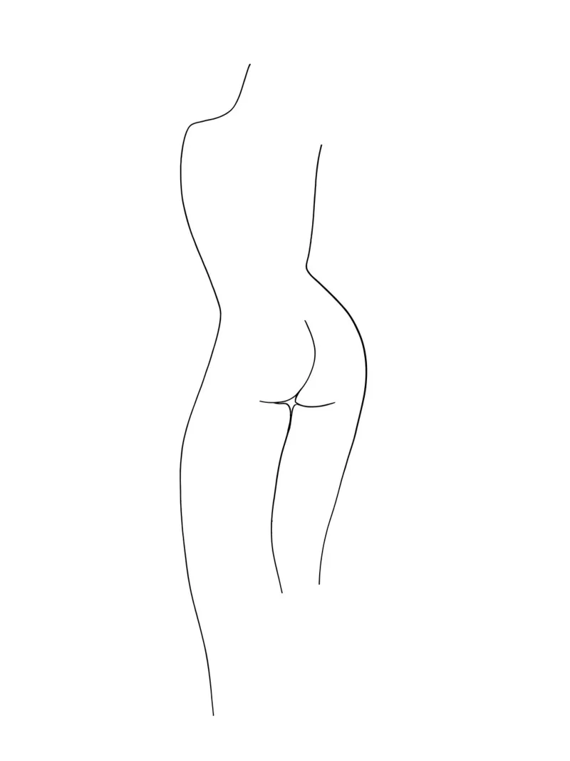Frau Körper Minimalist Line Art Poster von Viv Line Art