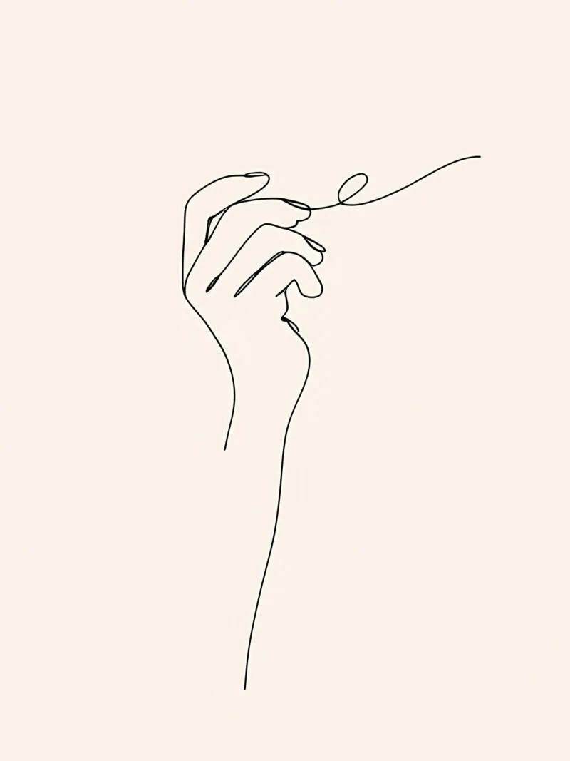 Mano fluente Arte lineare minimalista plexiglass da Viv Line Art