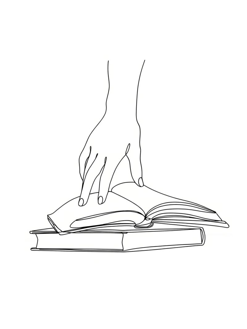 Hands On Book 2 Line art minimalista pellicola backlit da Viv Line Art