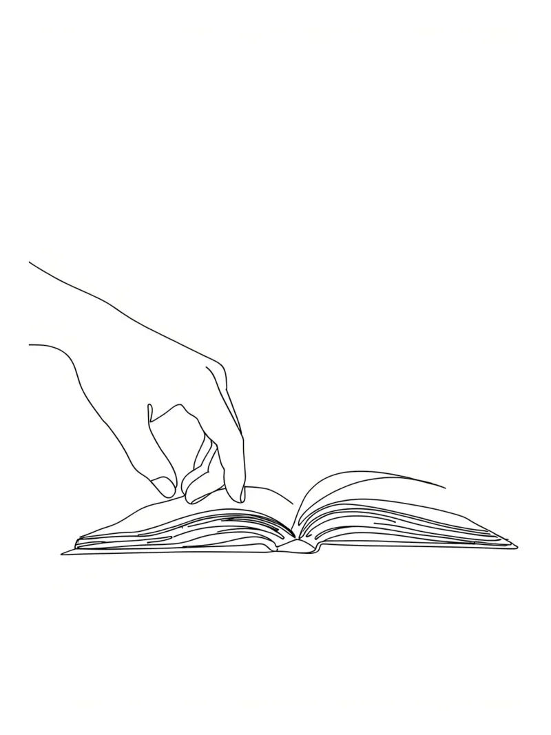 Hands On Book 3 Line art minimalista pellicola backlit da Viv Line Art