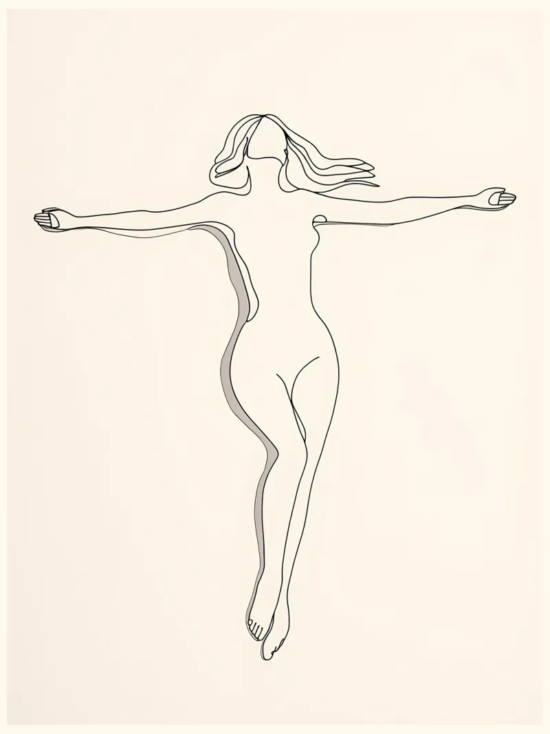 Frau Körper Minimalist Line Art Poster von Viv Line Art