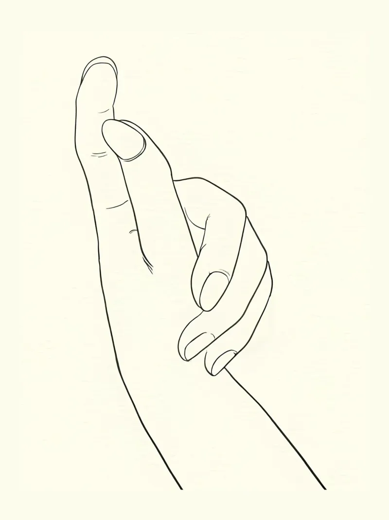 Hand Gesture Minimalist Line Art Alu-Dibond von Viv Line Art