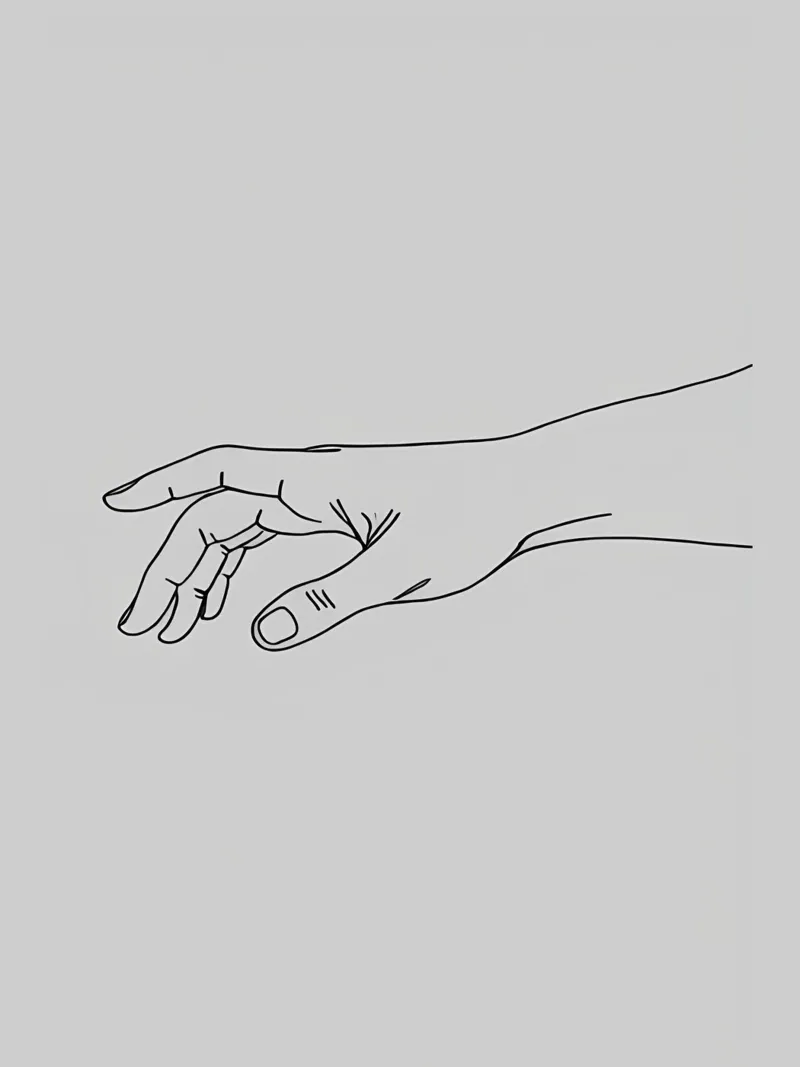 Mani che raggiungono 1 Arte lineare minimalista poster con telaio in alluminio da Viv Line Art