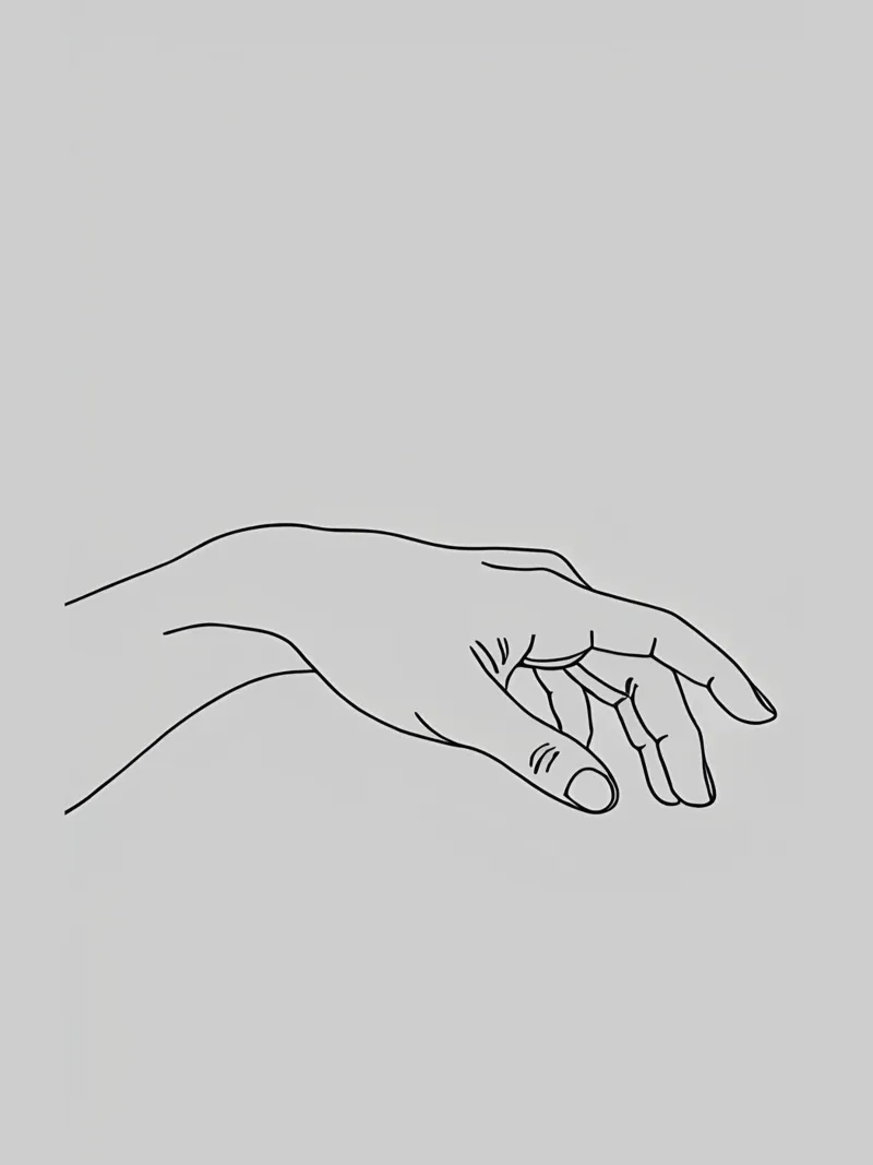 Reaching Hands 2 Art linéaire minimaliste hahnemühle de Viv Line Art