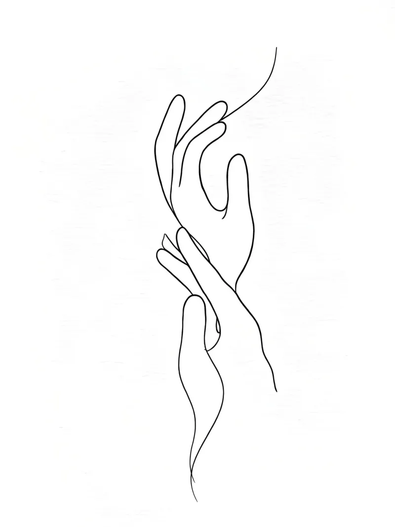 Mani connesse 3 arte lineare minimalista plexiglass da Viv Line Art