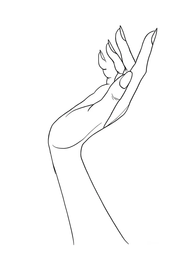 Linea d'arte minimalista a mano aperta plexiglass da Viv Line Art