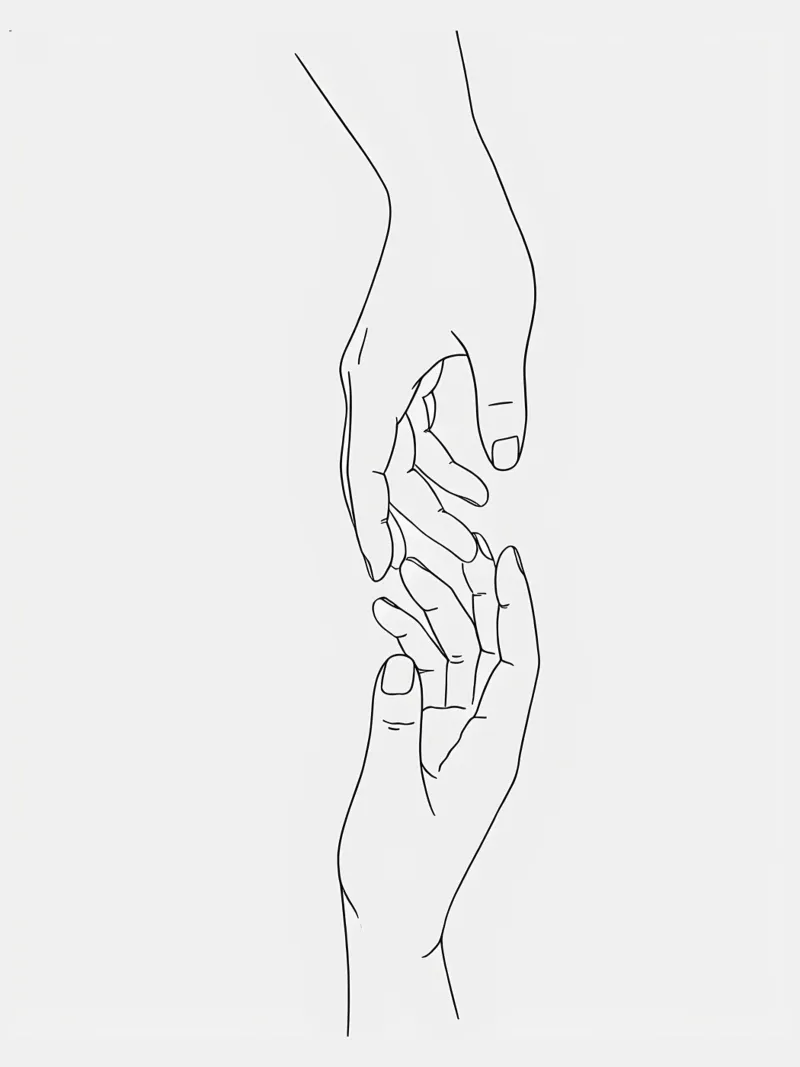 Gesto della mano Line Art minimalista plexiglass da Viv Line Art