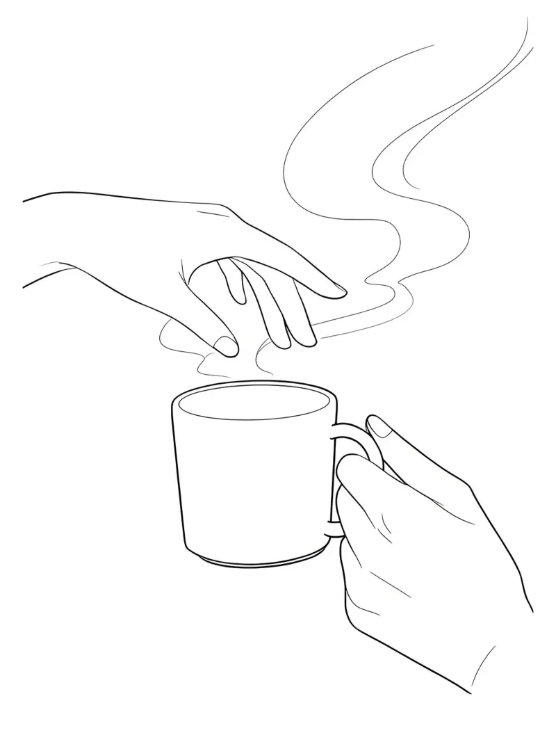 Linea d'arte minimalista di Give Me A Coffee pellicola backlit da Viv Line Art