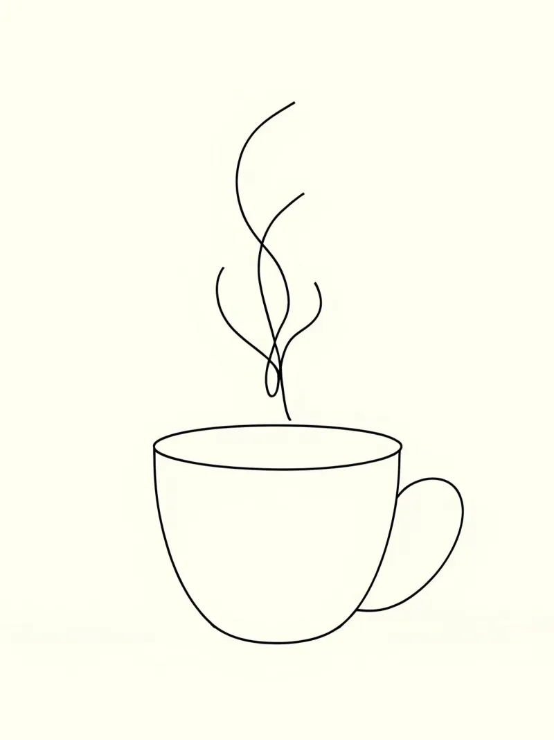 Tazza da caffè Line Art minimalista pellicola backlit da Viv Line Art