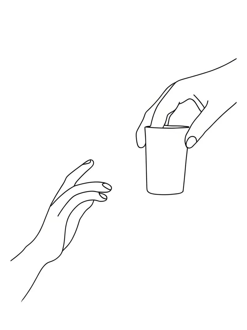 Un bicchiere di bibita minimalista Line Art poster da Viv Line Art