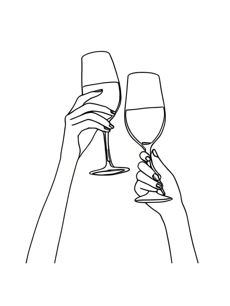 Salute 4 Line Art minimalista pellicola backlit da Viv Line Art