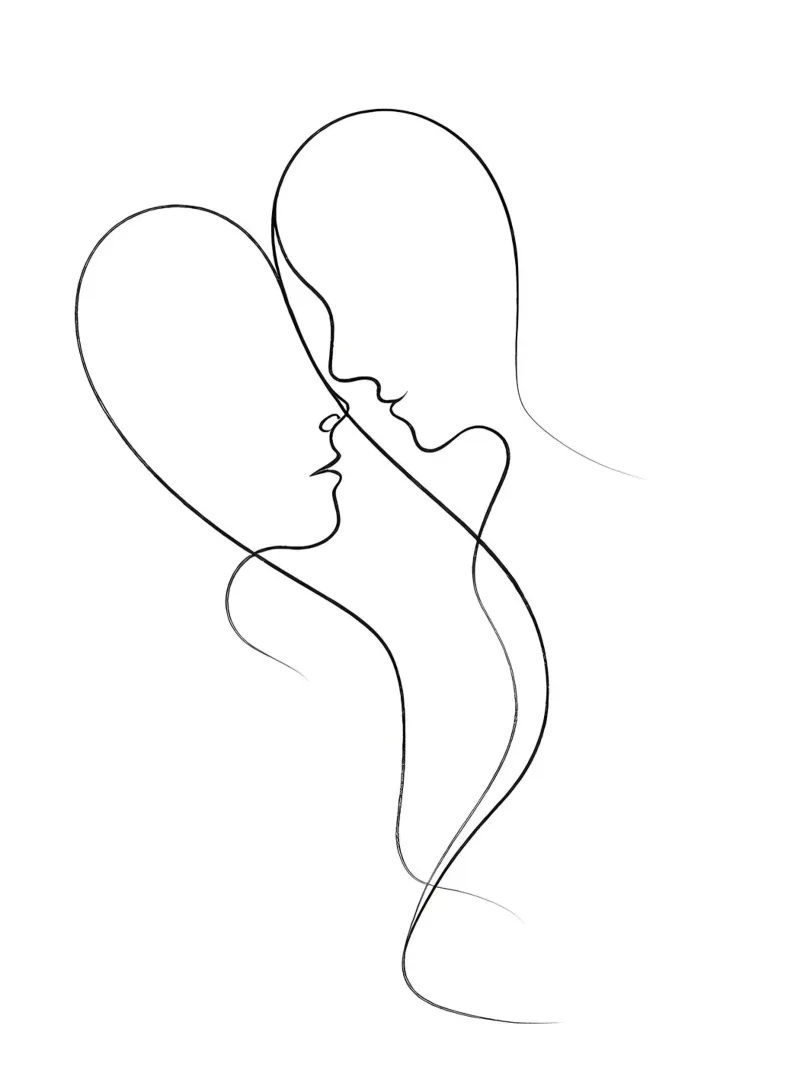 Con te Line Art minimalista pellicola backlit da Viv Line Art