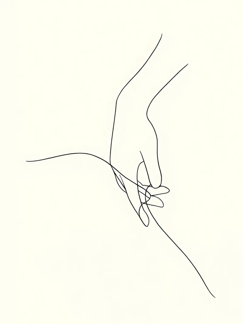 Line art minimalista a mano libera plexiglass da Viv Line Art